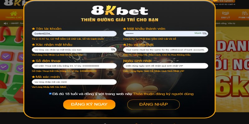 Hướng dẫn 8Kbet - Đăng ký tài khoản đơn giản