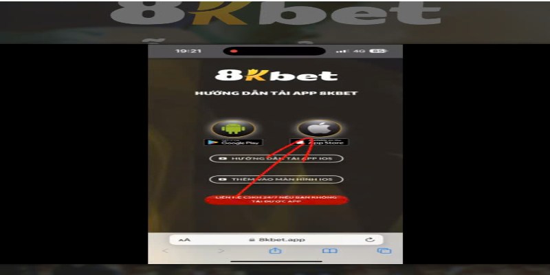 Cách tải app 8Kbet về cho điện thoại chạy hệ điều hành iOS